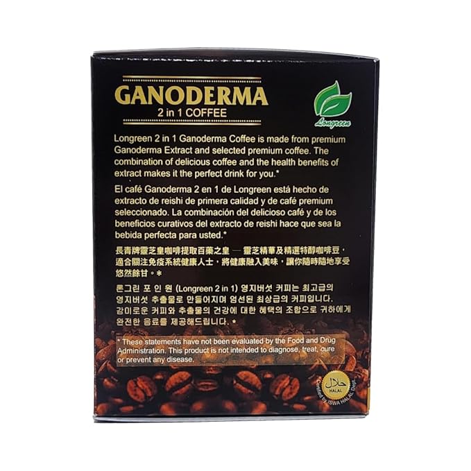 Ganoderma Reishi Coffee Mix Instant 2-in-1 Mushroom Coffee | NO SUGAR ADDED | 30 sachets (Pack of 4)