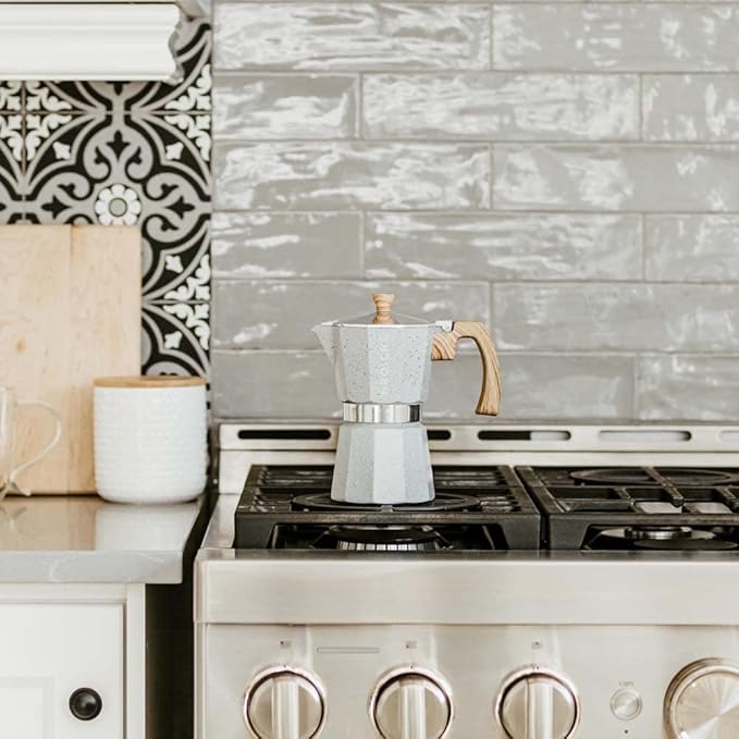 GROSCHE Milano Moka pot, Stovetop Espresso maker, Greca Coffee Maker, Stovetop coffee maker and
