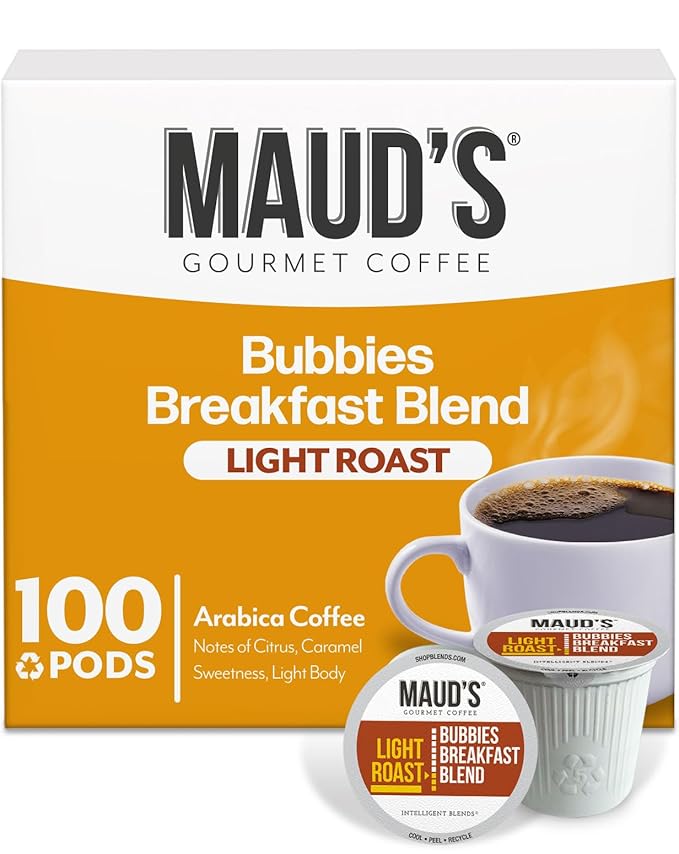 Maud's Breakfast Blend Coffee Pods, 100 ct, Light Roast Coffee in Recyclable Single Serve Pods
