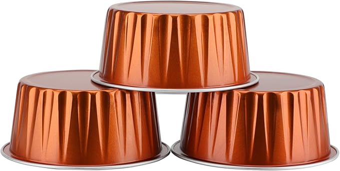 EUSOAR Aluminum Foil Cups, 5oz 50pcs muffin Baking Cups with Lids, 3.34"x2.59"x2.35" 125ml Snacks