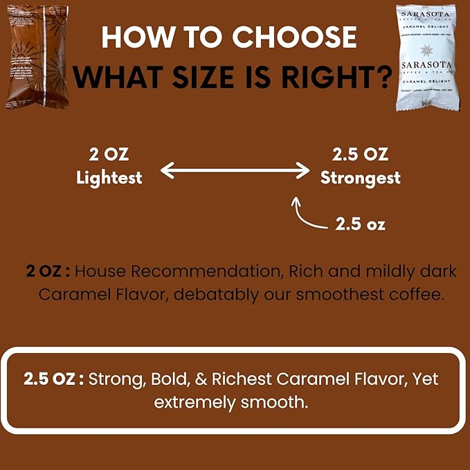 Sarasota Coffee Ground Packets | Gourmet Flavored Medium Roast Bulk Coffee Packs | Salted Caramel |
