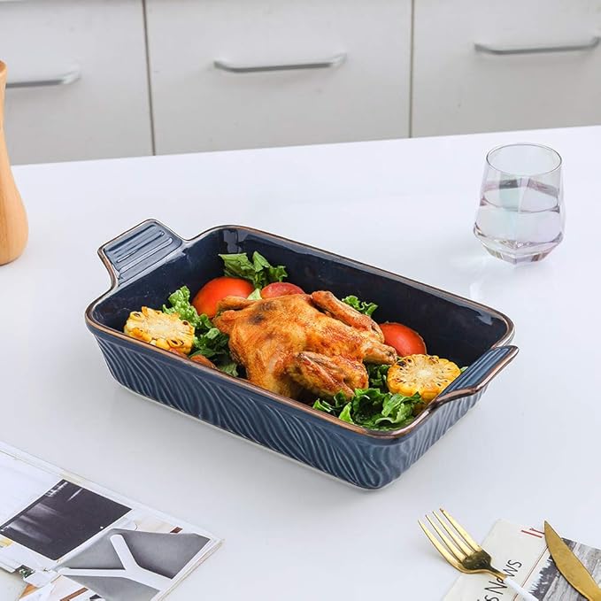 KOOV Bakeware Set, Ceramic Baking Dish, Rectangular Lasagna Pans for Cooking, Cake Dinner, Kitchen