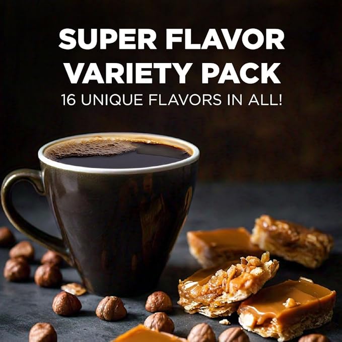 Maud's Super Flavored Coffee Pods Variety Pack, 80 ct, 16 Assorted Flavors, Medium Roast Flavored