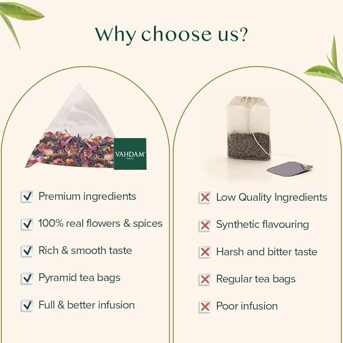 VAHDAM, Hibiscus Rose Tea Bags - 100% Whole Hibiscus Flowers Herbal Tea Bags (100 Count) With Rose