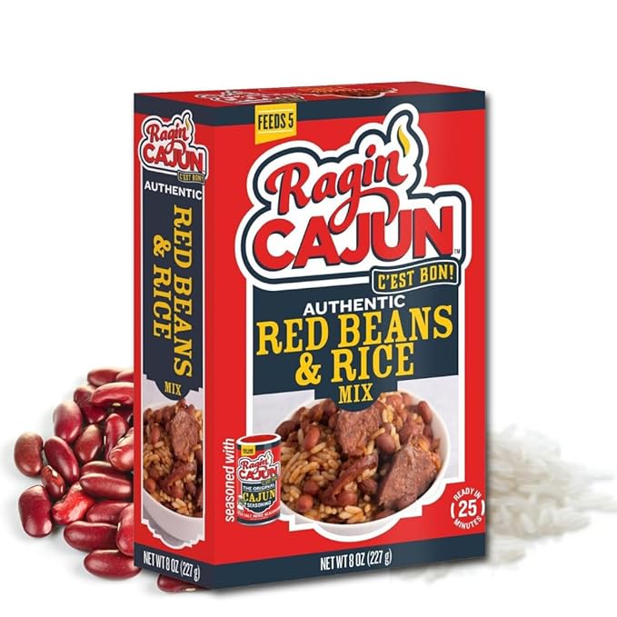 Ragin Cajun Red Beans and Rice 8oz (Pack of 1) - Easy, Authentic, and Delicious - No MSG Added