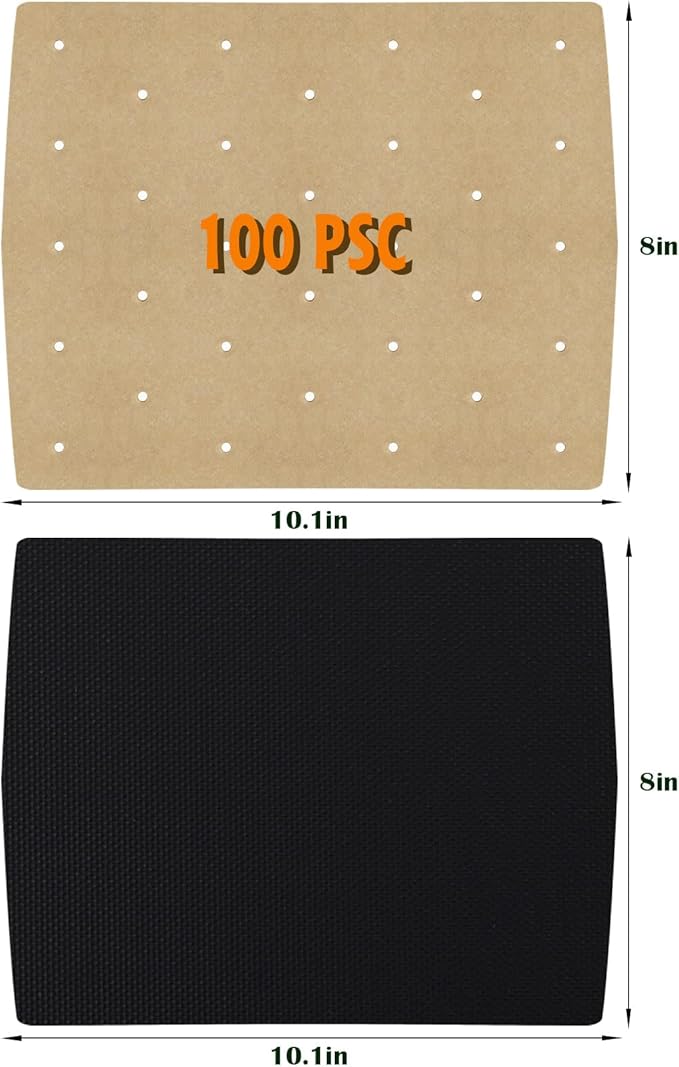 WMKGG Unbleached Air Fryer Parchment Paper, 100 PCS Perforated Disposable Air Fryer Liners for