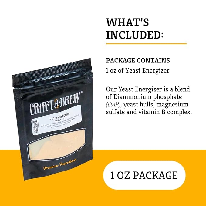 Craft A Brew - Yeast Energizer - For Wine & Beer Brewing - Nutrient Booster - For Stalled