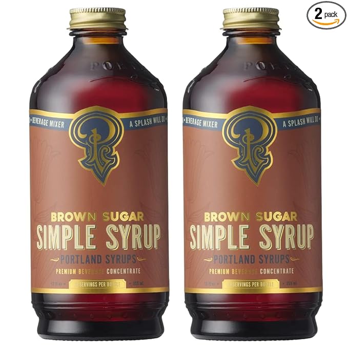 Portland Syrups Brown Sugar Simple Syrup - Drink Mix for Crafting Cocktails, Sugar Syrup for