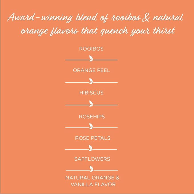 The Tea Spot Blood Orange Smoothie Herbal Tea | Blend of Rooibos Tea, Orange Peel, Hibiscus