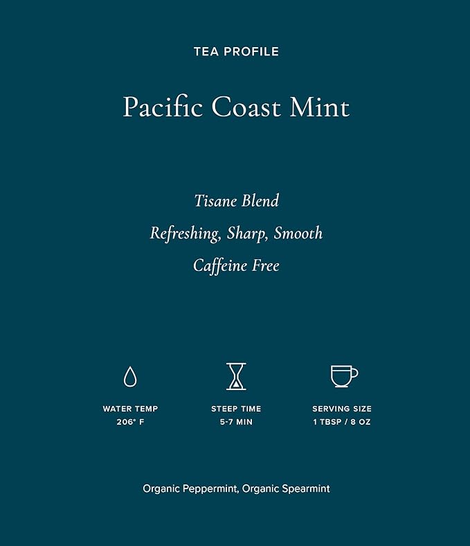Art of Tea | Organic Pacific Coast Mint (NaturallyCaffeine Free)| 50 Eco Friendly Pyramid