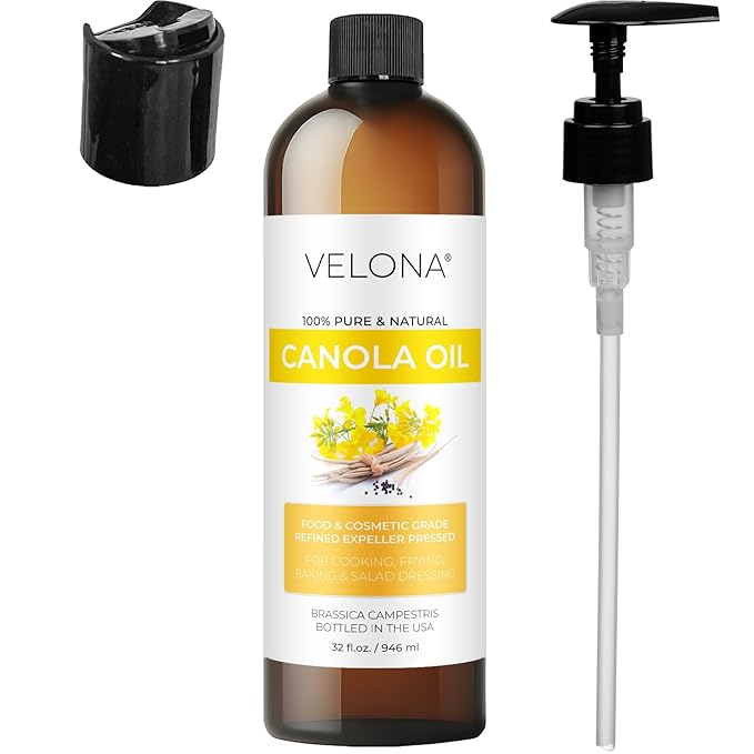 velona Canola Seed Oil 32 fl oz | 100% Pure and Natural Carrier Oil | Refined, Expeller pressed |