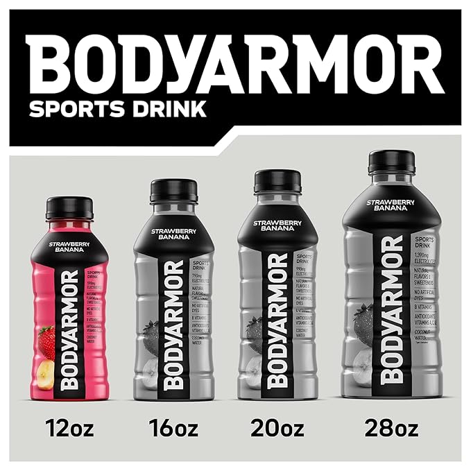 BODYARMOR Sports Drink Sports Beverage, Strawberry Banana, Coconut Water Hydration, Natural Flavors