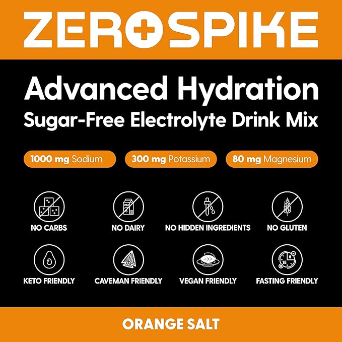 No Sugar Electrolytes Powder Packets | Keto & Fasting Salts Drink Mix | Supplements: The Key