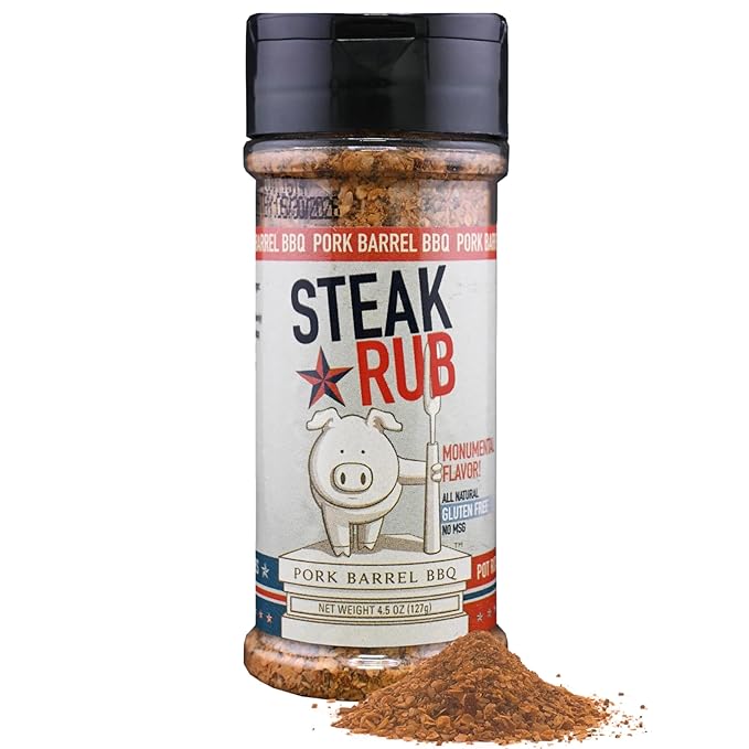 Pork Barrel BBQ Steak Spice Rub | Premium All-Purpose Seasoning, No MSG, Gluten-Free, Zero Calorie