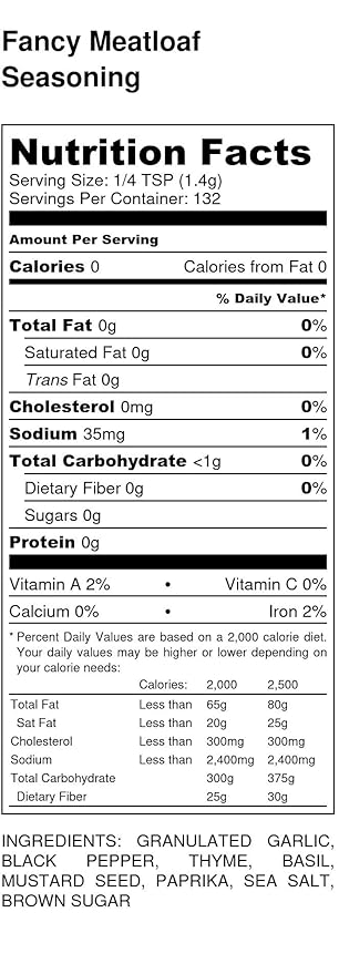 Premium | Fancy Meatloaf Seasoning | Large Shaker | Calorie Free | Saturated Fat Free | Cholesterol