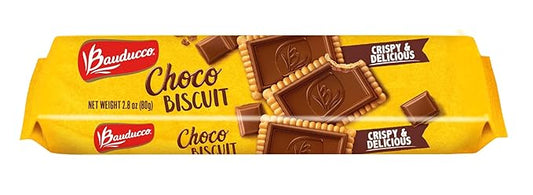 Bauducco Choco Biscuit Cookies, 2.8 oz (Pack of 1) - Crispy Chocolate-Filled Cookies - Perfect