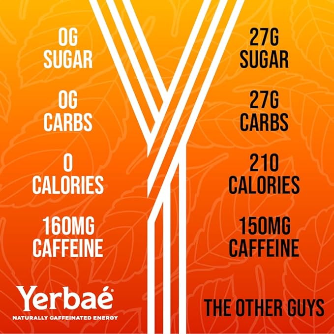 Yerbaé Energy Seltzer - Orange Cherry Pineapple No Sugar/Calories/Carbs. Energized by Yerba Mate