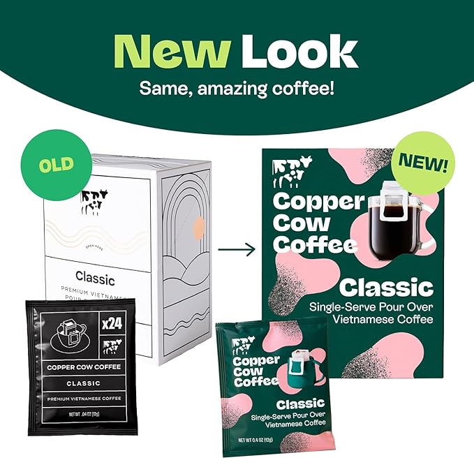 Copper Cow Premium Pour Over Single-Serve Vietnamese Coffee | Best Brews Variety Pack (Includes 5