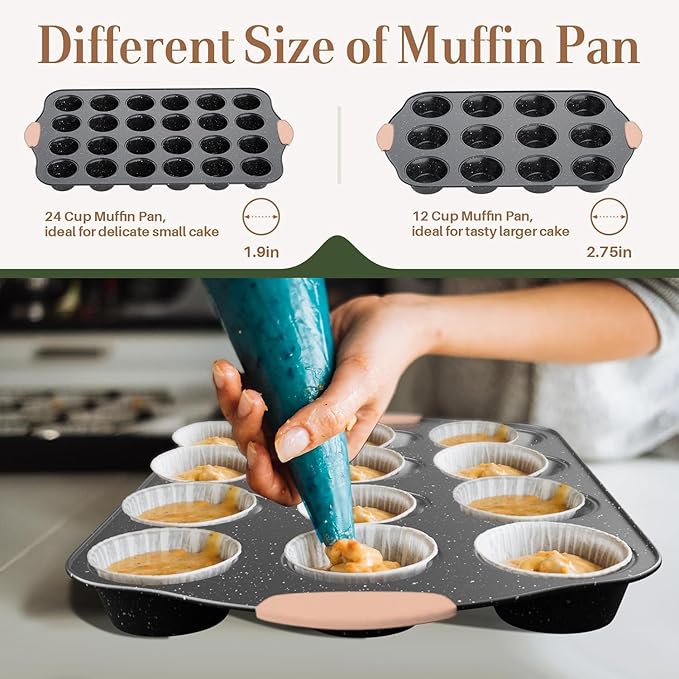 11-Piece Baking Pans Set, Nonstick Bakeware Sets, Oven Pans for Baking with Silicone Handles