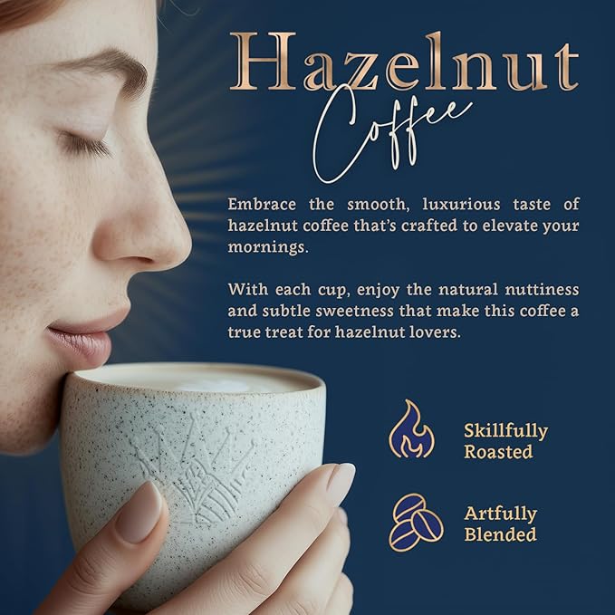 Coffea Flavor Fine Organic Coffee - Hazelnut Ground Coffee Medium Roast | 100% Arabica Coffee|