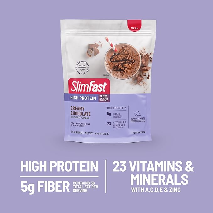 SlimFast High Protein Meal Replacement Powder, Advanced Nutrition Smoothie Mix with Vitamin and