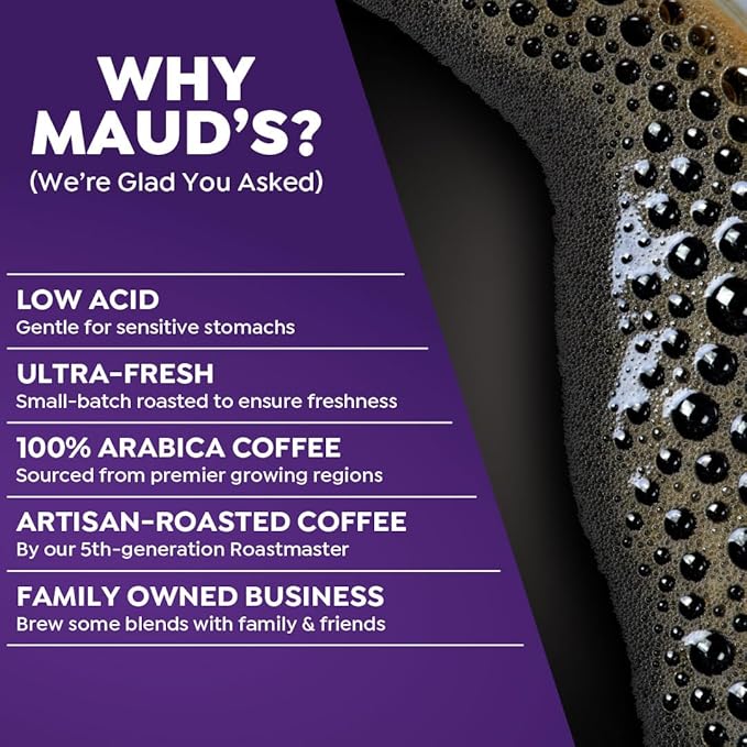 Maud's Vanilla Ube Flavored Coffee Pods, 18 ct, Medium Roast Flavored Coffee in Recyclable Single