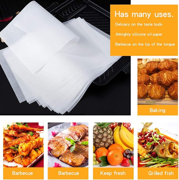 Parchment Sheets (200Pcs), 10 x 14 Inches Non-Stick Precut Baking Parchment Paper for Baking