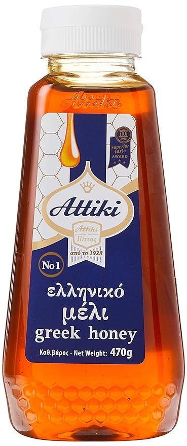Attiki Pure Greek Honey with Thyme, Wild Flowers and Herbs, Perfect for Baking, Cooking, Lemonade