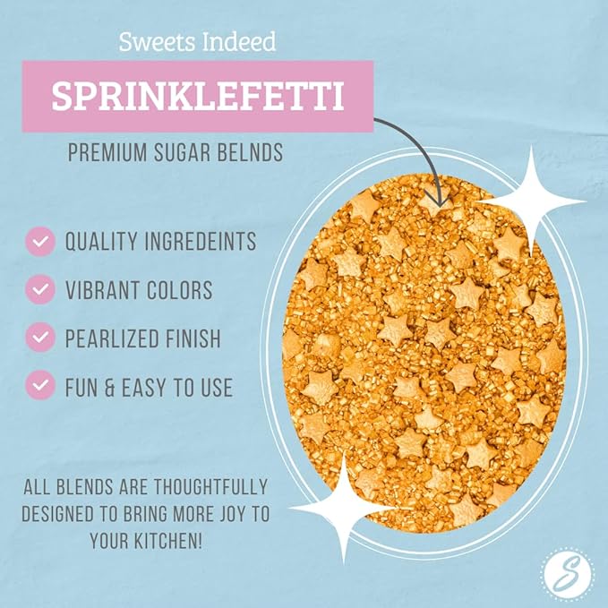 Sweets Indeed Sprinkles, Edible Sprinkle Sugar Mix, Perfect for Cake Decorations, Baking, Ice