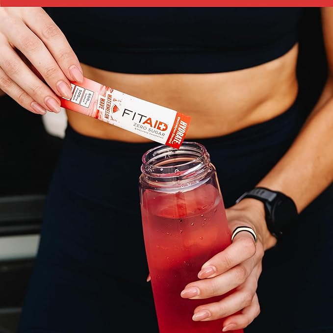 FITAID Hydrate Clean Electrolyte Mix, Zero Sugar, Balanced Electrolyte Ratios: 600mg Sodium, 500mg