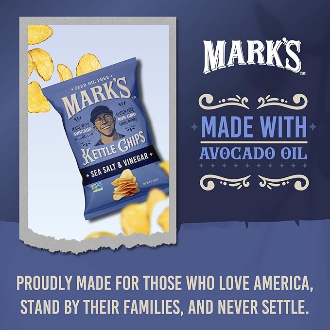 MARK???Kettle Cooked Avocado Oil Potato Chips, Sea Salt & Vinegar ??Seed Oil & GMO Free | Sea Salt