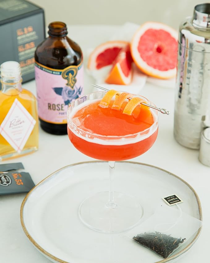 Portland Syrups Rose Cordial Syrup - Craft Exquisite Floral Beverages for Cocktails, Mocktails