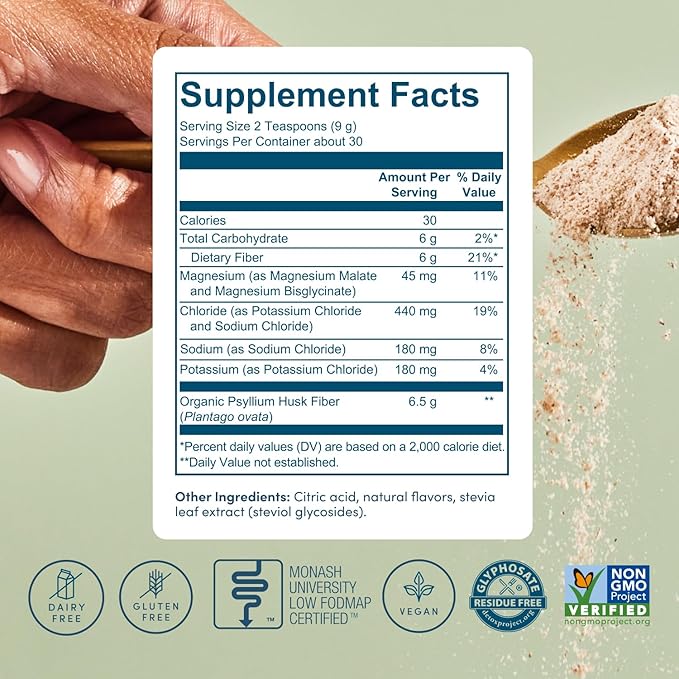 Fiber Rescue (6g Per Serving) - Psyllium Husk Powder for Digestive Health & Bloating Relief, Sugar