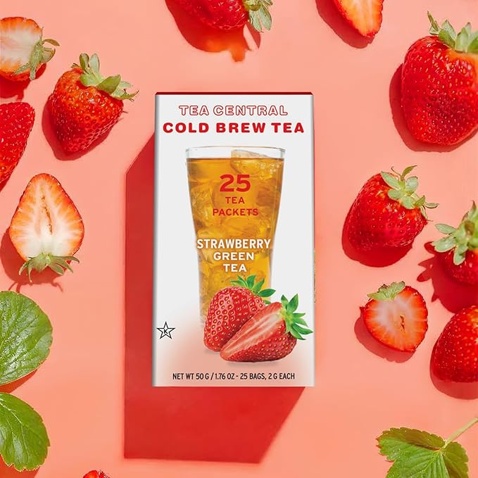 Life Plus Style Gourmet TEA CENTRAL Strawberry Iced Tea with Organic Ceylon Green Tea Natural