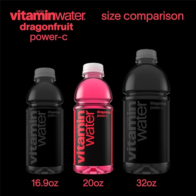 vitaminwater Power-C Dragonfruit Nutrient Enhanced Flavored Water Beverage, 20 fl oz Bottles, 12