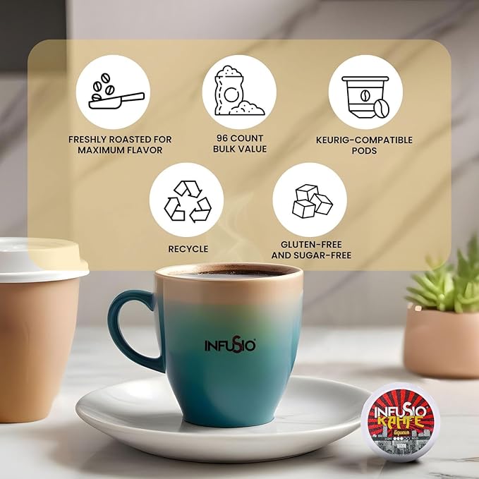 InfuSio Flavored Coffee Pods Variety Pack - 120 Count Flavored Medium Roast, 12 Curated Blends