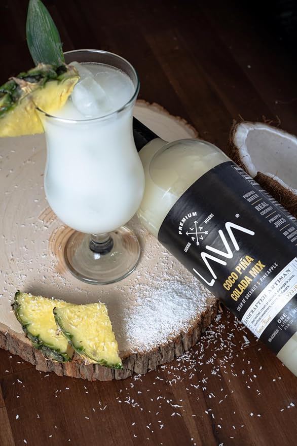 LAVA Premium Coco Pina Colada Made with Cream of Coconut and Real Pineapple, No Artificial