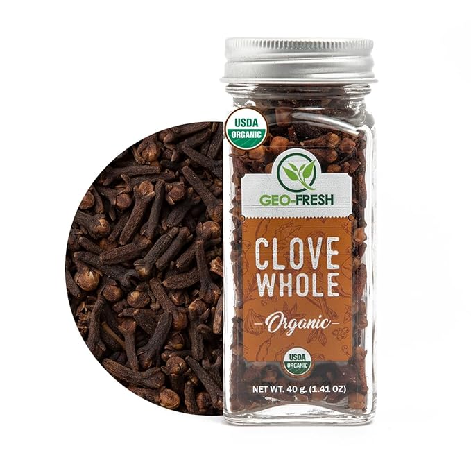Geo-Fresh Cloves Whole Organic - 1.41 oz (40g) - Organic Cloves Whole - USDA Certified, Non-GMO