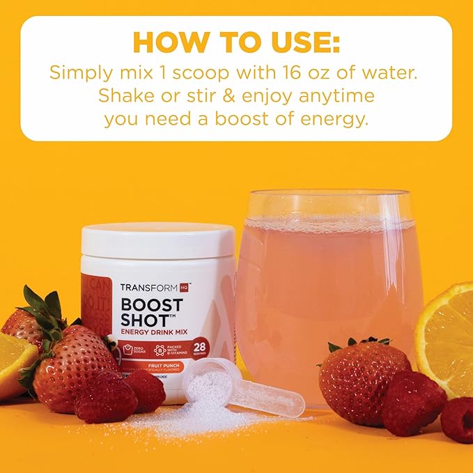 TransformHQ Boost Shot (28 Servings, Cotton Candy) | Energy Without The Crash - Gluten Free, Non-GMO