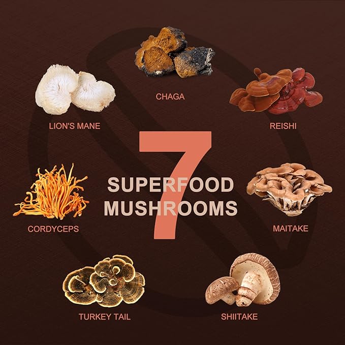 ORGFUN Premium Mushroom Coffee with 7 Superfood Mushrooms, Great Tasting Arabica Instant Coffee