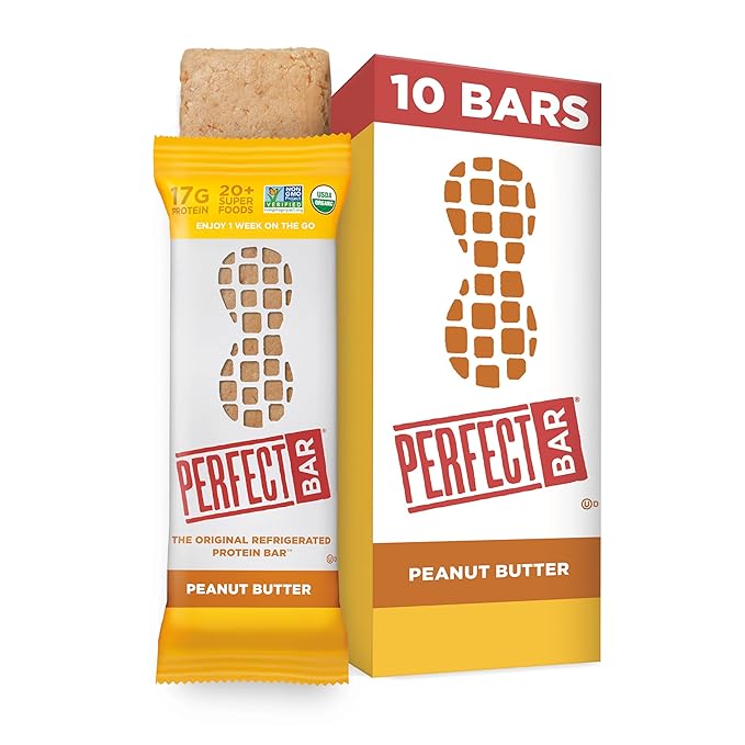 Perfect Bar, Peanut Butter Protein Bar, High Protein, Organic, Gluten Free, Soy Free, Non GMO, No