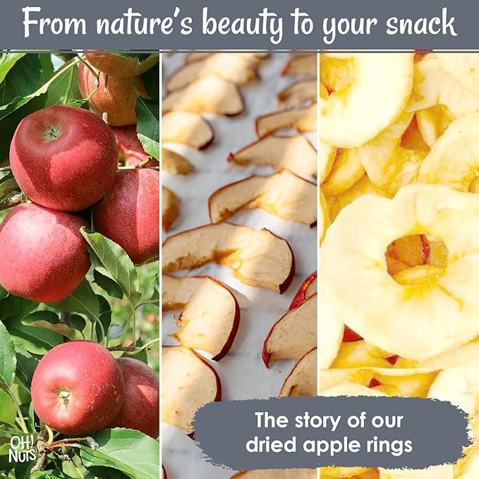 Oh! Nuts Dried Apple Rings - Apple Slices - 26 oz - Dried Apples - No Sugar Added - Dehydrated