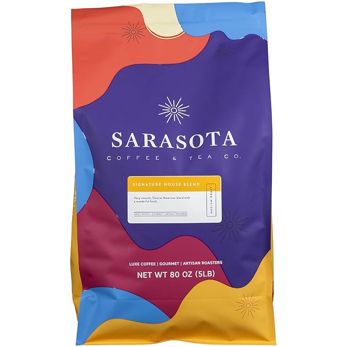 Sarasota Coffee Whole Bean Signature House Breakfast Blend | Medium Roast Gourmet Coffee Beans |