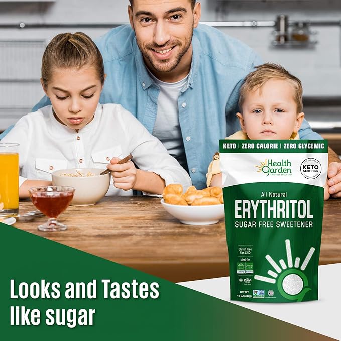 Health Garden Erythritol Sweetener - Non GMO - Gluten Free - Sugar Substitute - Keto Friendly