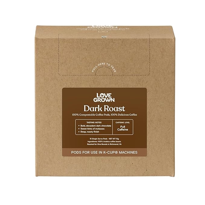 Love Grown Compostable Coffee Pods - Compatible with Single-Serve Brewing Machines - 100% Arabica