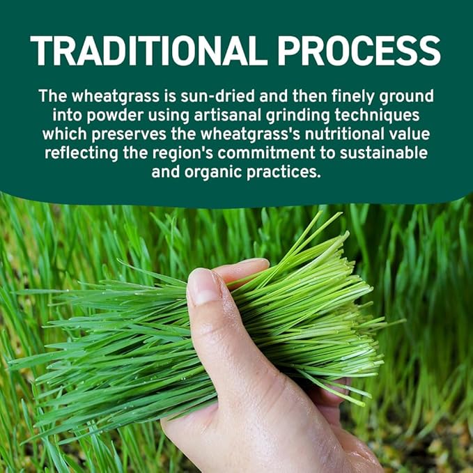 HANDPICK USDA Organic Wheatgrass Powder (10oz) Rich Green Powder - Lab Tested | 100% Whole Leaf |