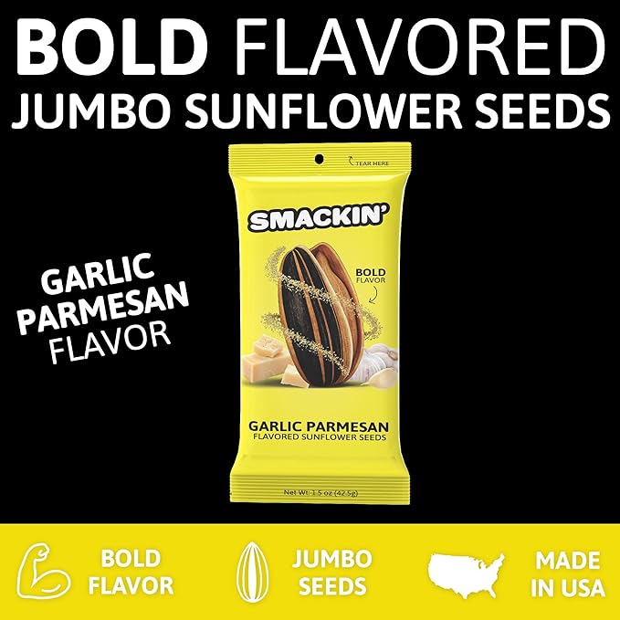 SMACKIN' Sunflower Seeds | Roasted Jumbo Sunflower Seeds | 6 Flavor Sampler Pack | 1.5 Ounce