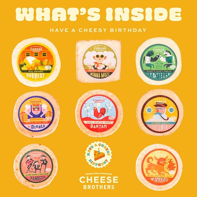 Cheese Bros "Have a Cheesy Birthday" Gift Basket | Fresh from Wisconsin | Includes Smoked