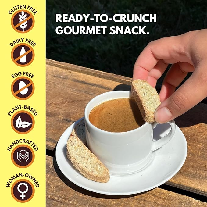 Tutti Gourmet Gluten Free Lemon Biscotti, 9.9 oz (283g) Resealable Cookie Bag - Vegan and Halal