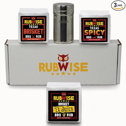 RubWise BBQ Brisket Rub Seasoning Gift Set (3 x 1 lb bags) - Barbecue Spices and Seasonings Variety